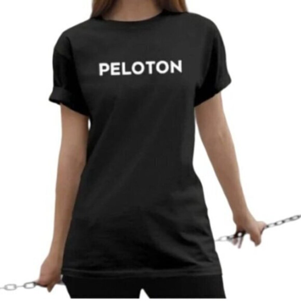 Women's Peloton Graphic Black Logo Iconic Shirt Size Small EUC #1076